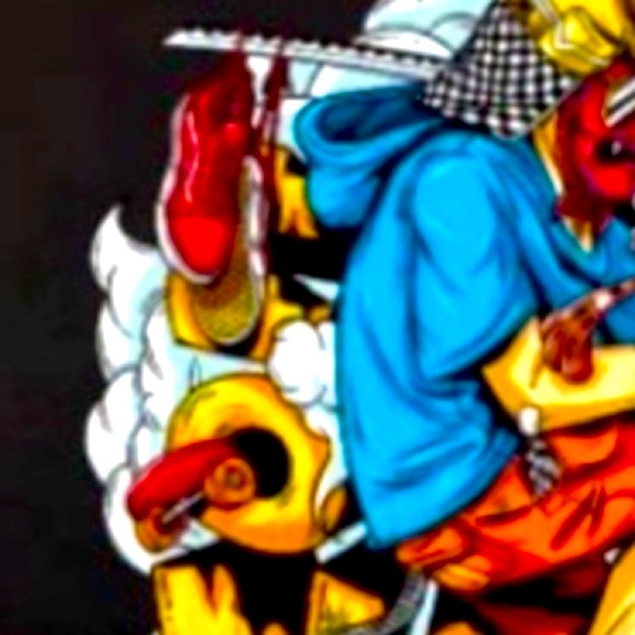 Graffiti Cartoon Character W/VANS Skater 🛹 & Shoes Black T-Shirt Unisex - Picture 5 of 5